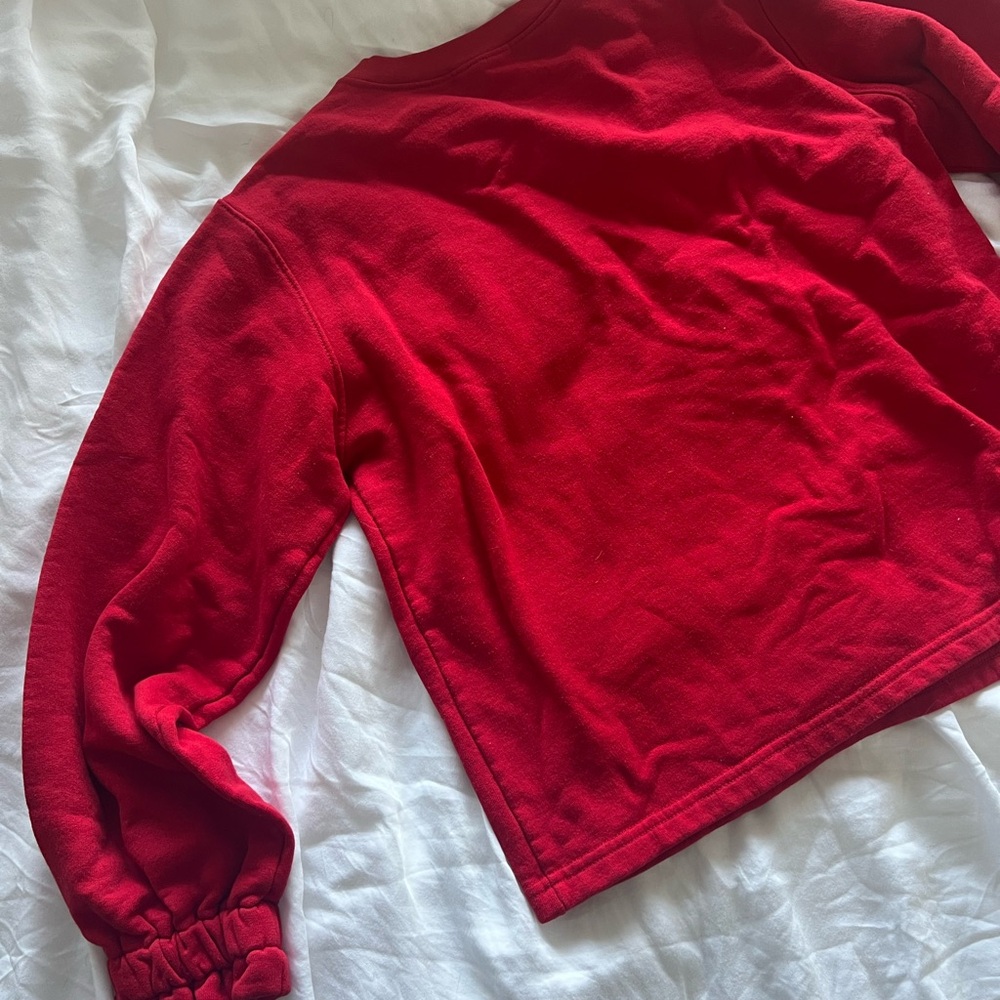 Red Ruffle Sleeve Sweater - Picture 4 of 4